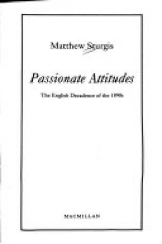 Cover of Passionate Attitudes