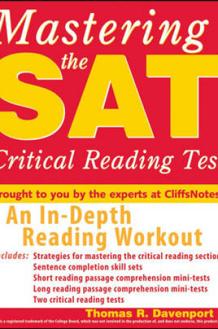 Cover of Mastering the Sat Critical Reading Test