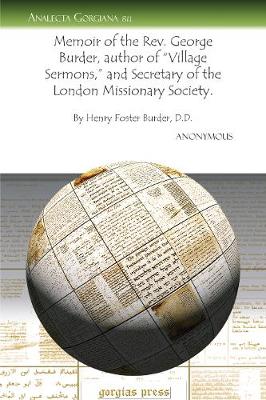 Cover of Memoir of the Rev. George Burder, author of “Village Sermons,” and Secretary of the London Missionary Society
