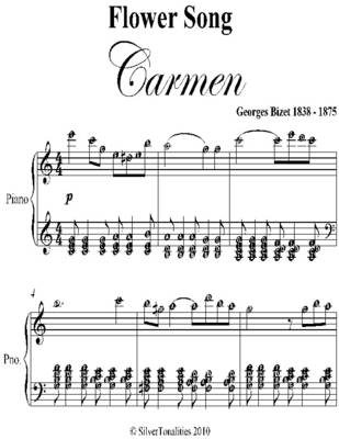 Book cover for Flower Song Carmen Easy Intermediate Piano Sheet Music