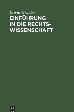 Cover of Einf�hrung in Die Rechtswissenschaft