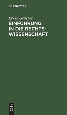 Cover of Einf�hrung in Die Rechtswissenschaft