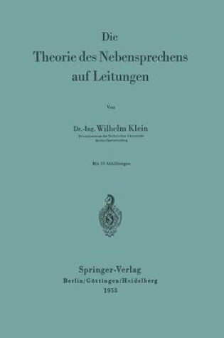 Cover of Die Theorie Des Nebensprechens Auf Leitungen