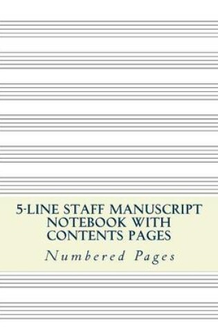 Cover of 5-Line Music Staff Manuscript Notebook with Contents Pages
