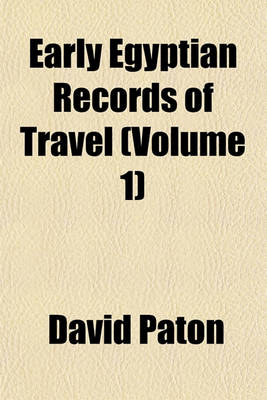 Book cover for Early Egyptian Records of Travel (Volume 1)