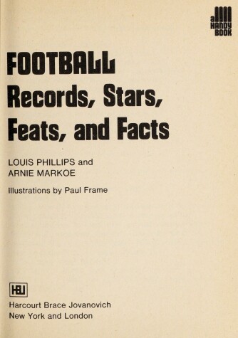 Book cover for Football, Records, Stars, Feats, and Facts