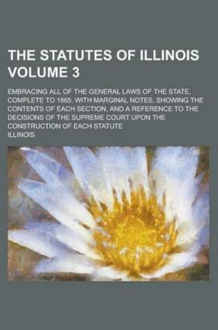 Cover of The Statutes of Illinois; Embracing All of the General Laws of the State, Complete to 1865, with Marginal Notes, Showing the Contents of Each Section,