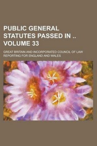 Cover of Public General Statutes Passed in Volume 33
