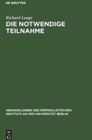 Cover of Die Notwendige Teilnahme