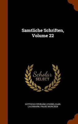 Book cover for Samtliche Schriften, Volume 22