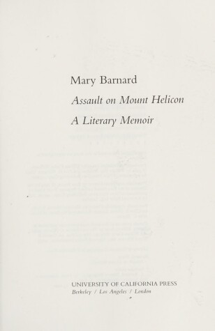 Book cover for Assault on Mount Helicon