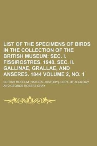 Cover of List of the Specimens of Birds in the Collection of the British Museum Volume 2, No. 1