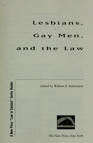 Cover of Lesbians, Gay Men, and the Law