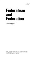 Book cover for Federalism, Federation CB
