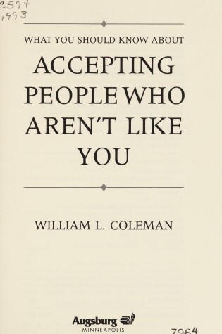 Cover of What You Should Know About Accepting People Who Aren't Like You