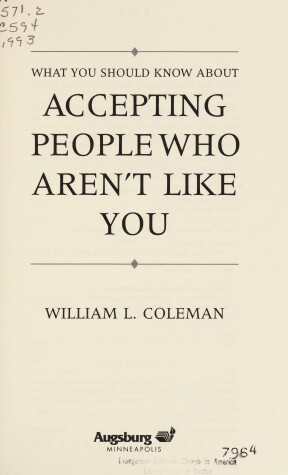 Book cover for What You Should Know About Accepting People Who Aren't Like You