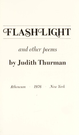 Book cover for Flashlight, and Other Poems