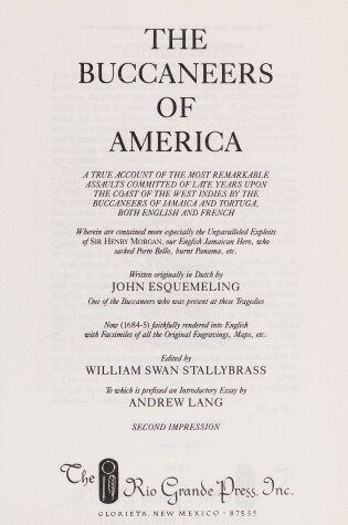 Cover of The Buccaneers of America