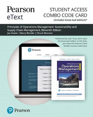 Book cover for Pearson Etext for Principles of Operations Management