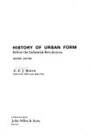 Cover of Morris: History of *Urban Form* 2ed (Clo