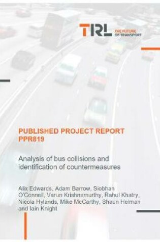 Cover of Analysis of bus collisions and identification of countermeasures