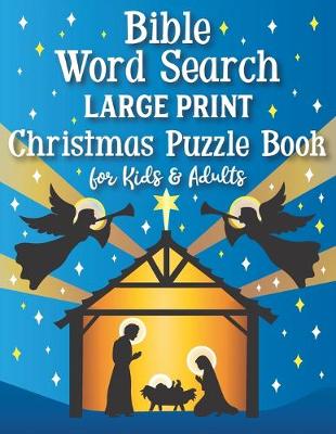 Book cover for Bible Word Search Large Print Christmas Puzzle Book for Kids and Adults