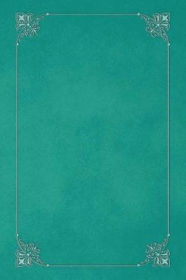 Book cover for Persian Green 101 - Blank Notebook with Fleur de Lis Corners