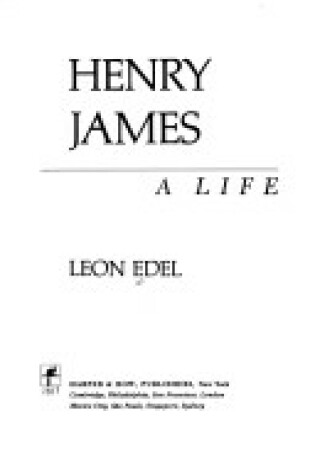 Cover of Henry James, a Life