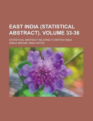 Book cover for East India (Statistical Abstract); Statistical Abstract Relating to British India Volume 33-36