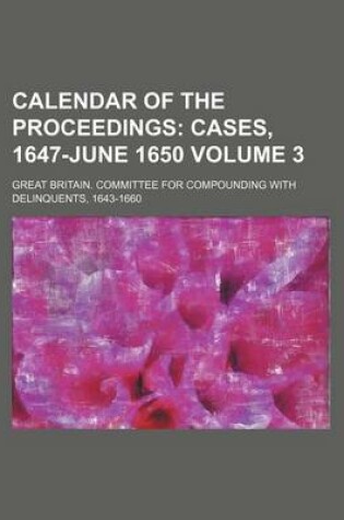 Cover of Calendar of the Proceedings Volume 3