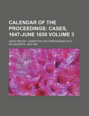 Book cover for Calendar of the Proceedings Volume 3