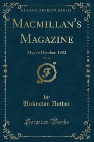 Cover of Macmillan's Magazine, Vol. 46