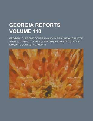 Book cover for Georgia Reports Volume 118