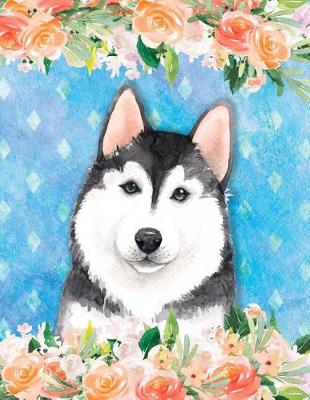 Book cover for Big Fat Bullet Style Journal Husky Dog In Flowers