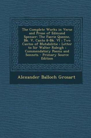 Cover of The Complete Works in Verse and Prose of Edmund Spenser