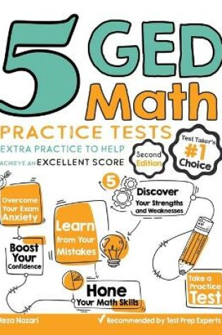 Cover of 5 GED Math Practice Tests