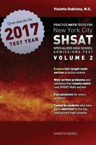 Cover of Practice Math Tests for New York City Shsat Specialized High School Admissions Test