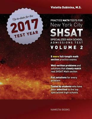 Book cover for Practice Math Tests for New York City Shsat Specialized High School Admissions Test