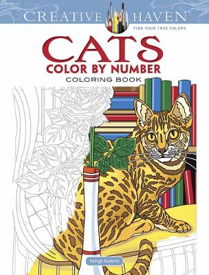 Book cover for Creative Haven Cats Color by Number Coloring Book