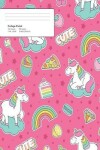 Book cover for Unicorn Pink Pattern Composition College Ruled Book (7.44 x 9.69) 200 pages V11