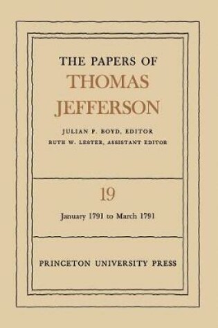 Cover of The Papers of Thomas Jefferson, Volume 19