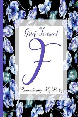 Book cover for Blue Watercolor Flowers, Monogram Letter F