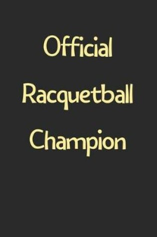 Cover of Official Racquetball Champion