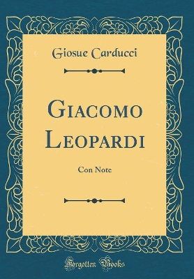 Book cover for Giacomo Leopardi