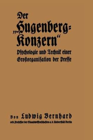 Cover of Der "Hugenberg-Konzern"