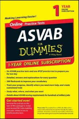 Cover of ASVAB For Dummies, 12-Month Subscription Renewal