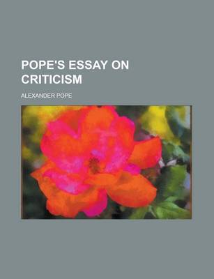 Book cover for Pope's Essay on Criticism