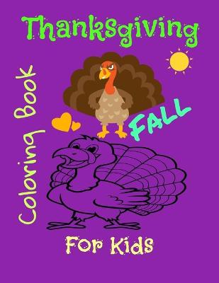 Book cover for Thanksgiving and fall coloring book for kids