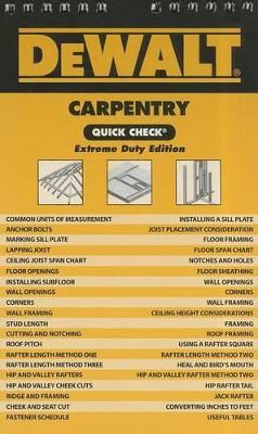 Cover of Dewalt Carpentry Quick Check