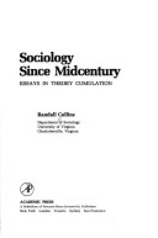 Cover of Sociology Since Mid-Century